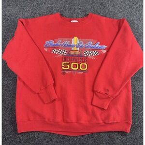 Vintage 90s Indianapolis 500 Crewneck Sweatshirt XL Red Delta 50/50 Made USA